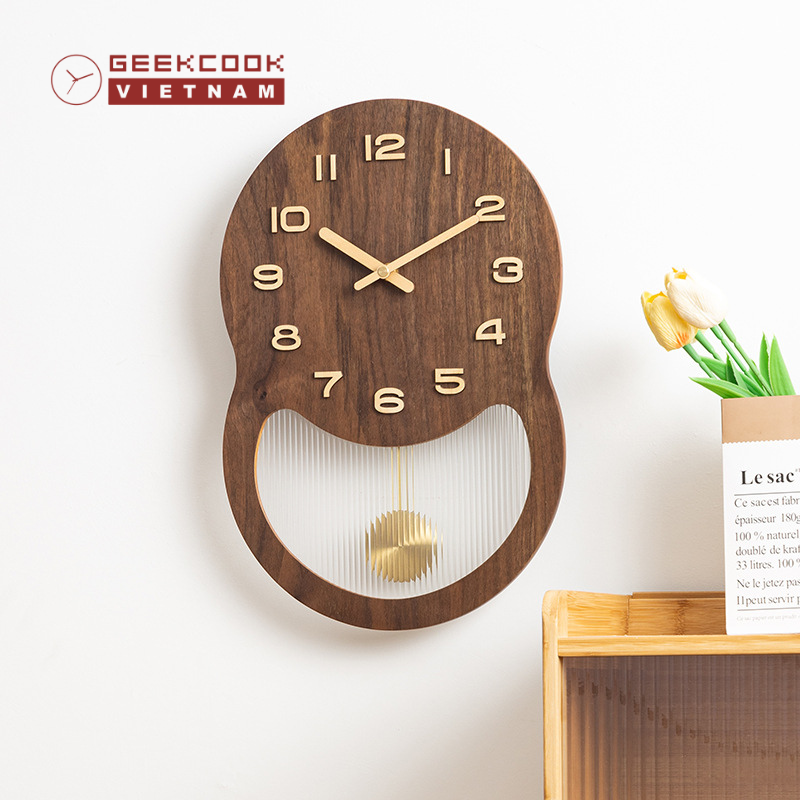 đồng hồ gỗ treo tường geekcook