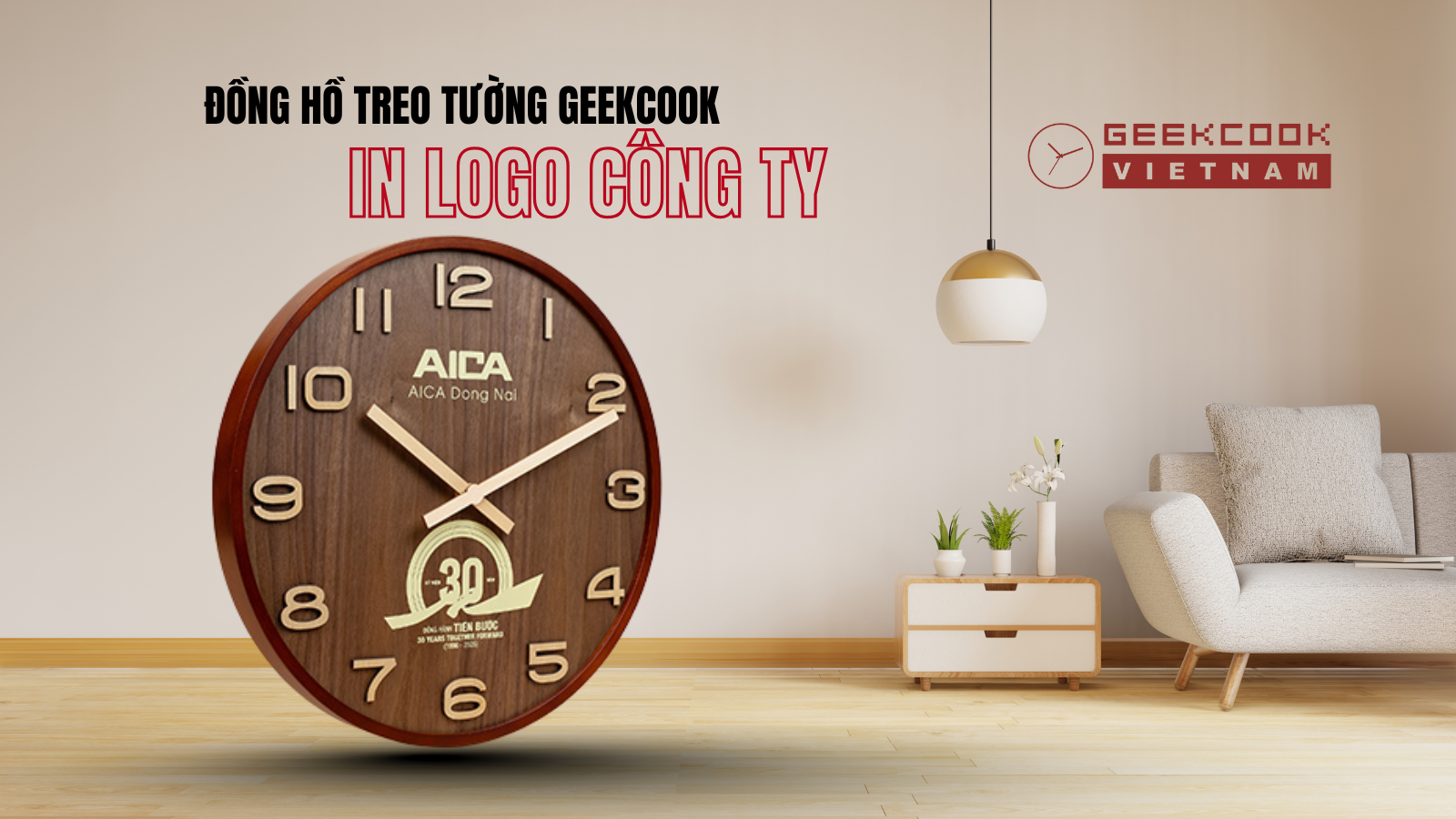 Đồng hồ treo tường in logo Đồng hồ treo tường in logo