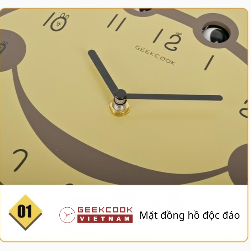 geekcook - đồng hồ treo tường quả lắc Monkey