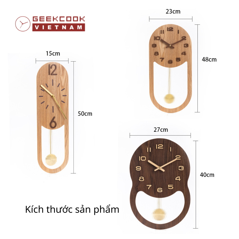 kích thước đồng hồ gỗ treo tường