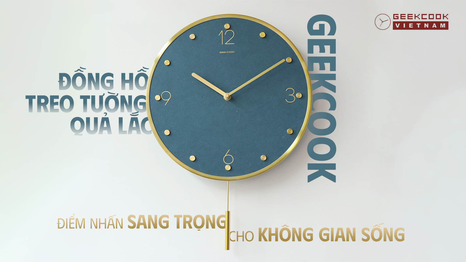 đồng hồ treo tường quả lắc thương hiệu geekcook