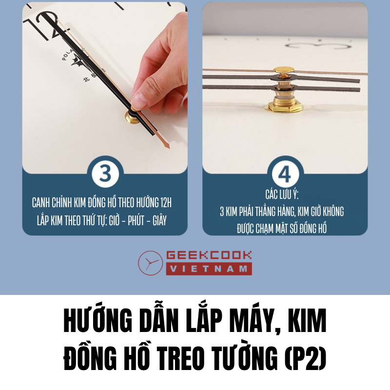 cách gắn kim đồng hồ treo tường